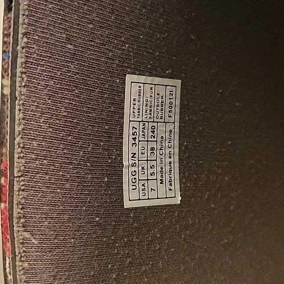 UGG Australia SABENE Black Tall Rain Boots Plaid Upper - Picture 10 of 10